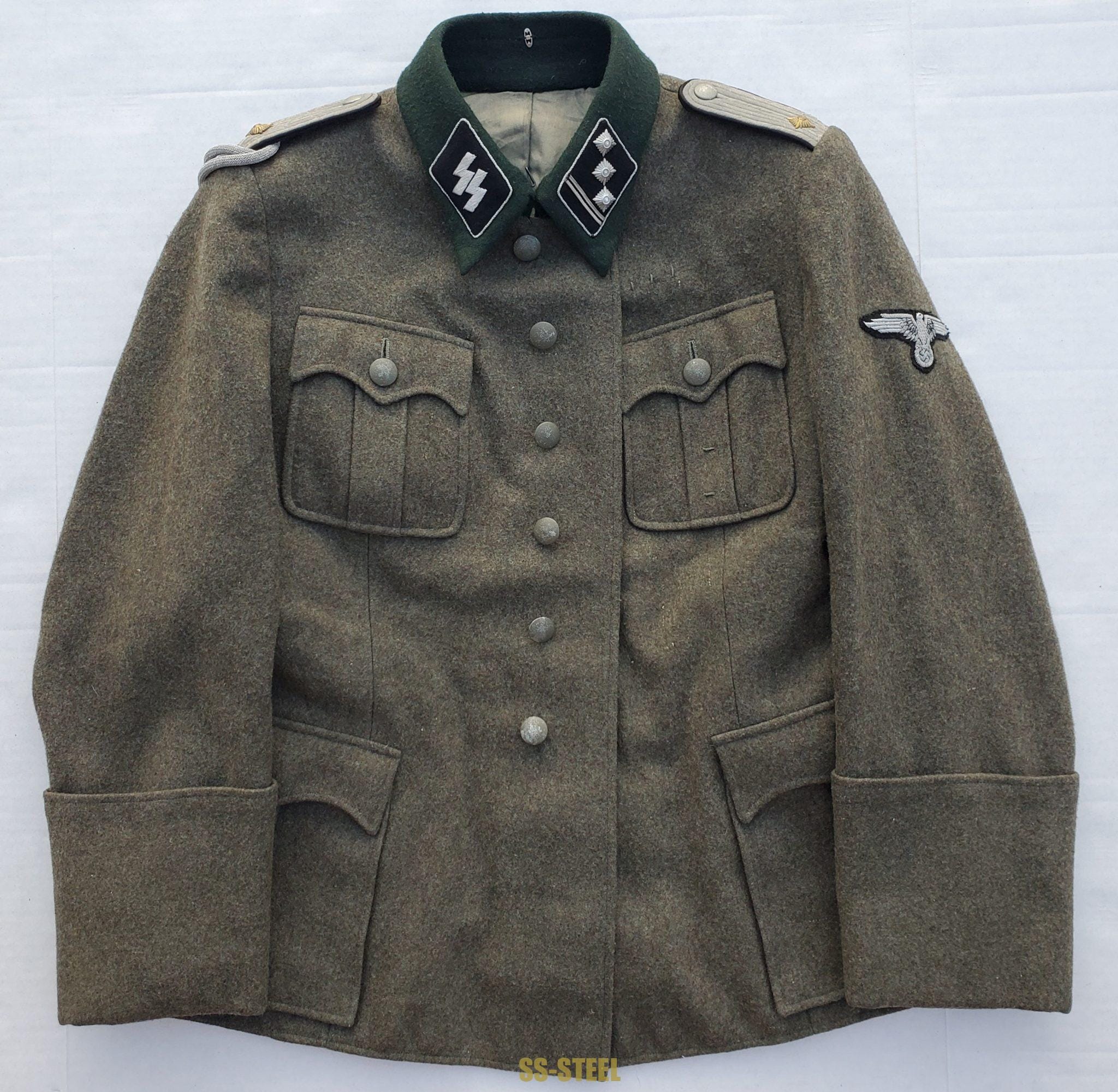 NAMED Service Used Waffen SS Pionier Officer Tunic SS Steel named-service-used-waffen-ss-pionier-officer-tunic-ss-steel